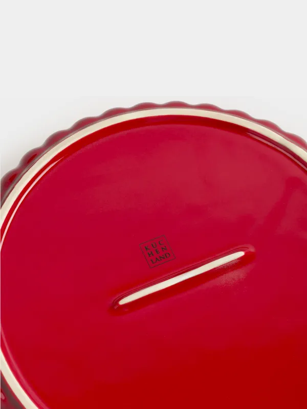 Пісіруге арналған ыдыс, 25 см, керамика, дөңгелек, қою қызыл, Cakes gradient, image-8