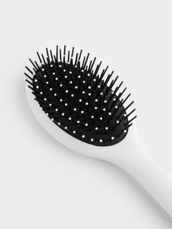 Расческа массажная для волос, 23 см, пластик, белая, B&W, image-3