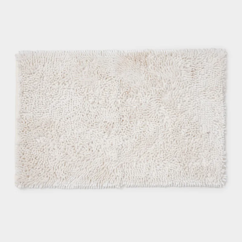 Коврик, 50х80 см, противоскользящий, полиэстер, молочный, Fluff