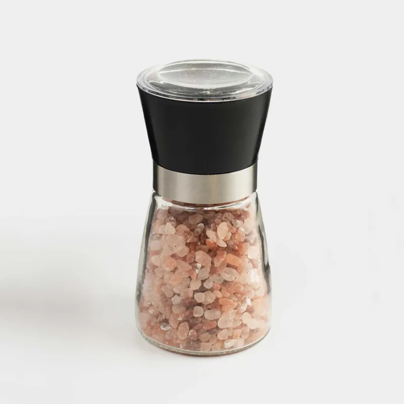 Дәмдеуіштерге арналған диірмен 13 см, механикалық, шыны, Қызғылт тұз, Seasoning BBQ