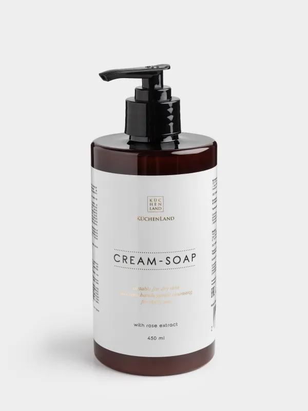 Крем-мыло, 450 мл, с дозатором, Роза, Perfect care, image-0