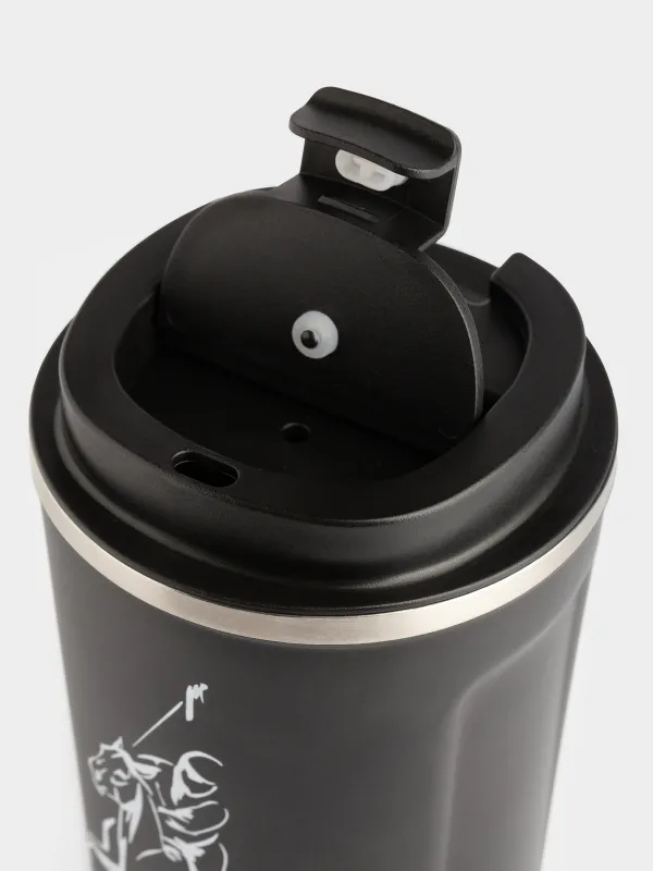 Термокружка, 500 мл, сталь/пластик, черная, Конное поло, Coffee time, image-1