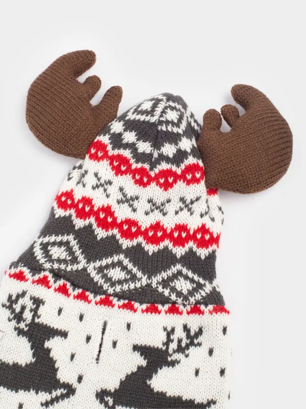 Жануарлар свитері, 25 см, өлшемі XS, капюшоны бар, акрил, ақ және қызыл, Қысқы өрнек, Fashion pet, image-5