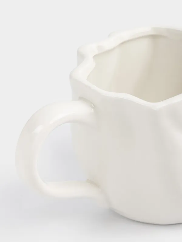 Кружка, 440 мл, керамика D, молочная, Волнистый край, Crumple, image-2
