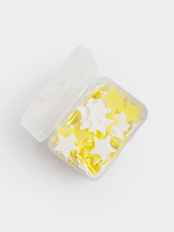 Мыло-конфетти, 2 см, 80 шт, желтое/белое, Кокос/Лимон, Звезда, Confetti, image-1