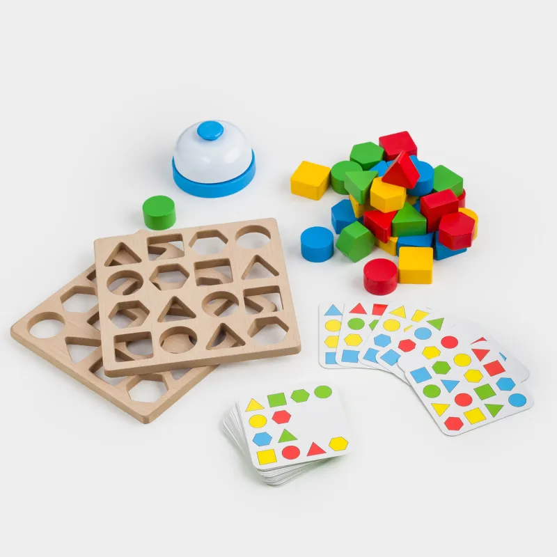 Сұрыптаушы ойыншық, 45 пр, дамытушы, қоңырауы бар, ағаш/картон, Геометриялық пішіндер, Game