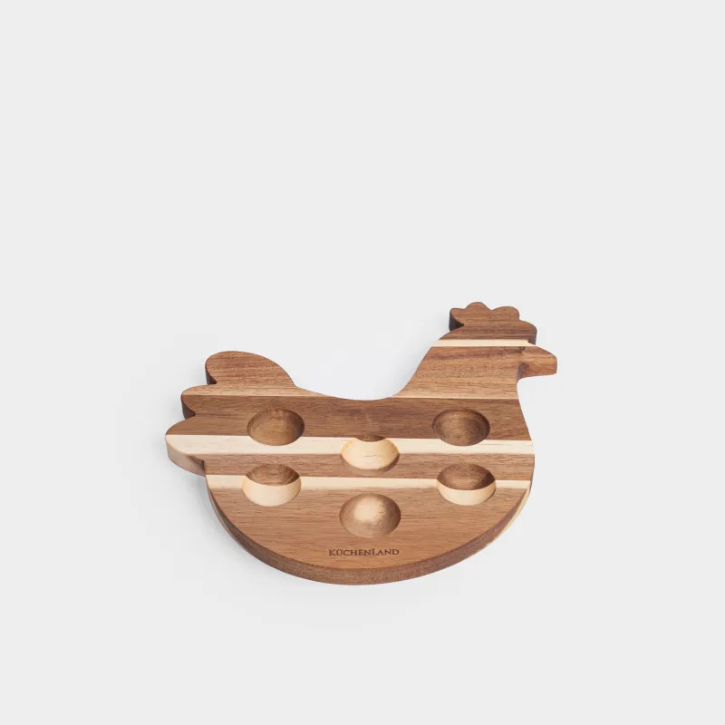 Жұмыртқа тұғыры, 26х26см, 6 бөлім, ағаш, Тауық, Noble tree