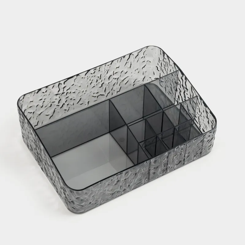 Косметикаға арналған органайзер, 24х17 см, 11 бөлім, пластик, сұр, Renaissance clear, image-4