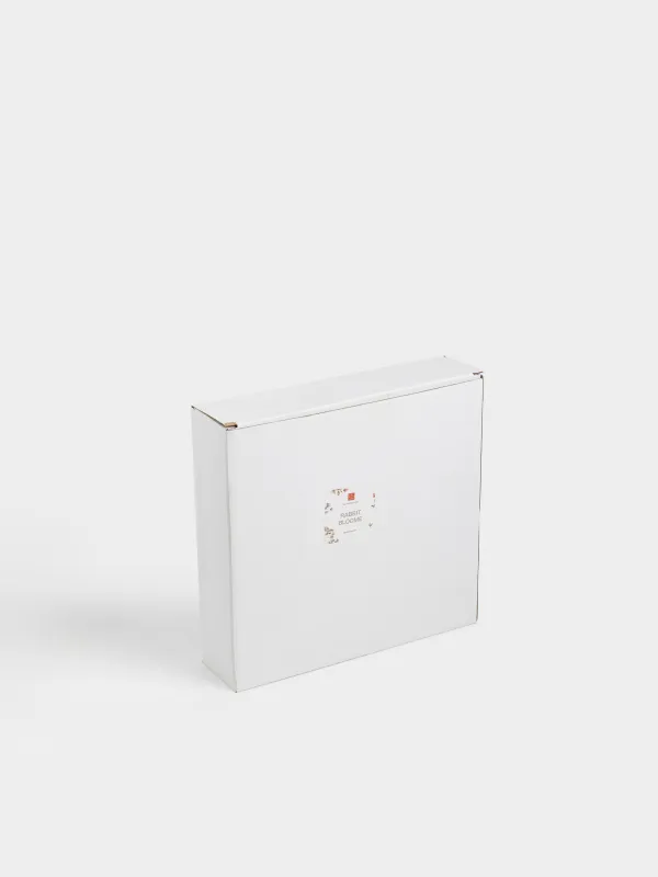 Ыдыс, 23х6 см, бүйірлері, керамика, сүт түстес, Гүлдер арасындағы қояндар, Rabbit bloom, image-5