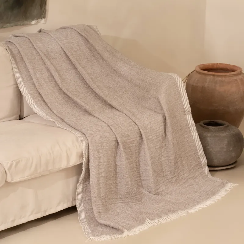 Жамылғы, 130х170 см, шашағы бар, шенилл, сұр, Chenill