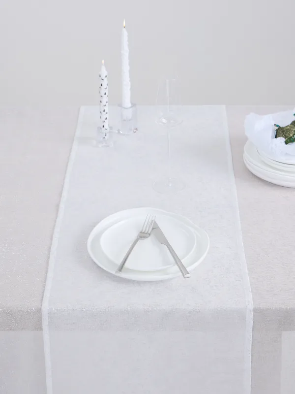 Дорожка настольная, 40х160 см, Серебристые брызги, Heaven silver, image-3