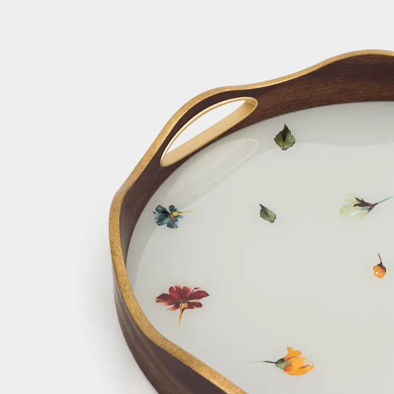 Науа, 34 см, пластик/шыны, дөңгелек, алтын, Гүлдер, Generic flowers, image-5