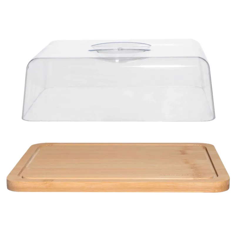 Блюдо с крышкой, 23x17 см, бамбук/пластик, прямоугольное, Bamboo, image-3