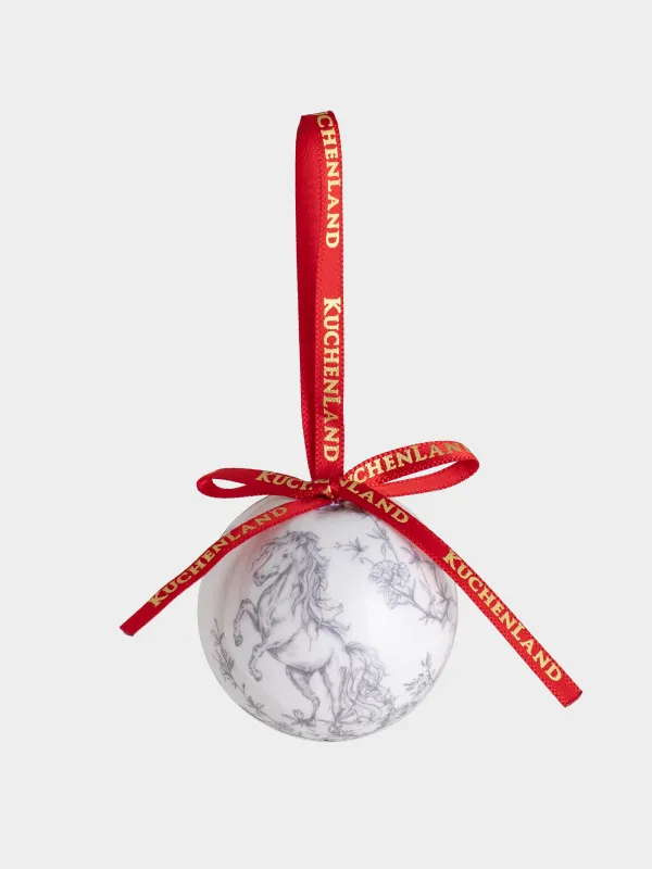 Игрушка елочная, 5 см, пенопласт, Шар, Лошадка, Ball print, image-1