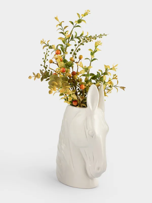 Сәндік ваза, 25 см, полирезин, ақ, Жылқы, Horse white, image-6