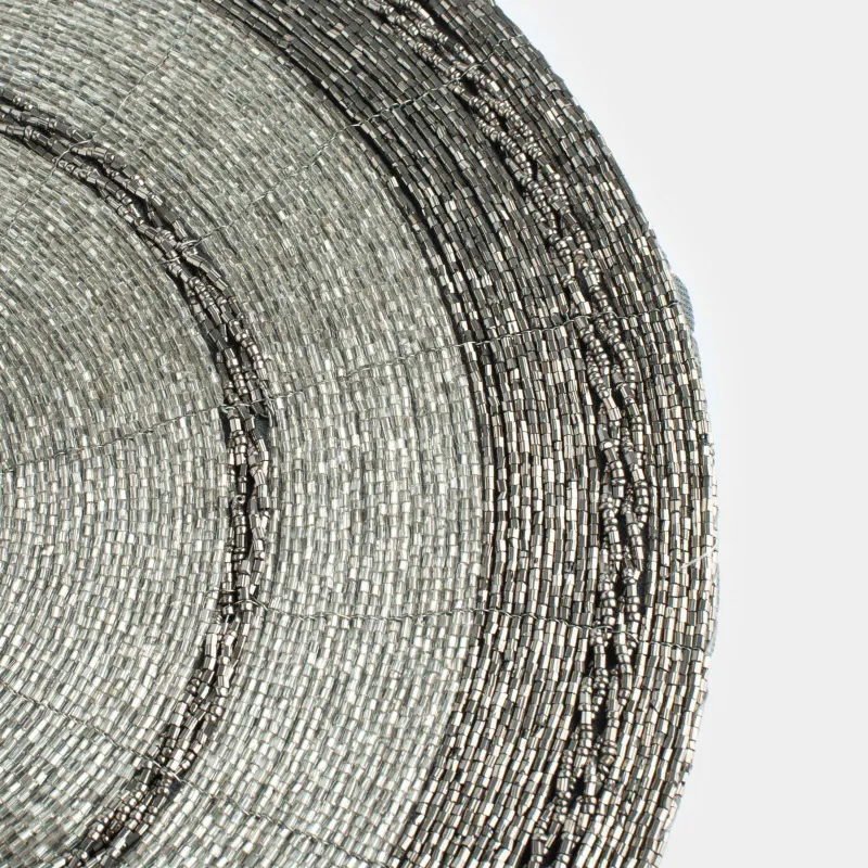 Аспаптарға арналған майлық, 36 см, моншақ, дөңгелек, қою сұр, Circle beads, image-2