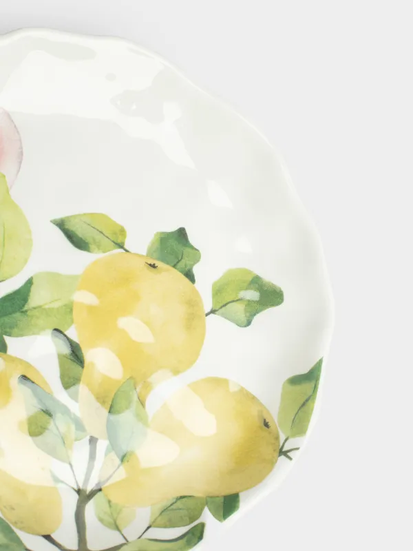 Тарелка закусочная, 23 см, Груши и сливы на ветке, Crumple print, image-3