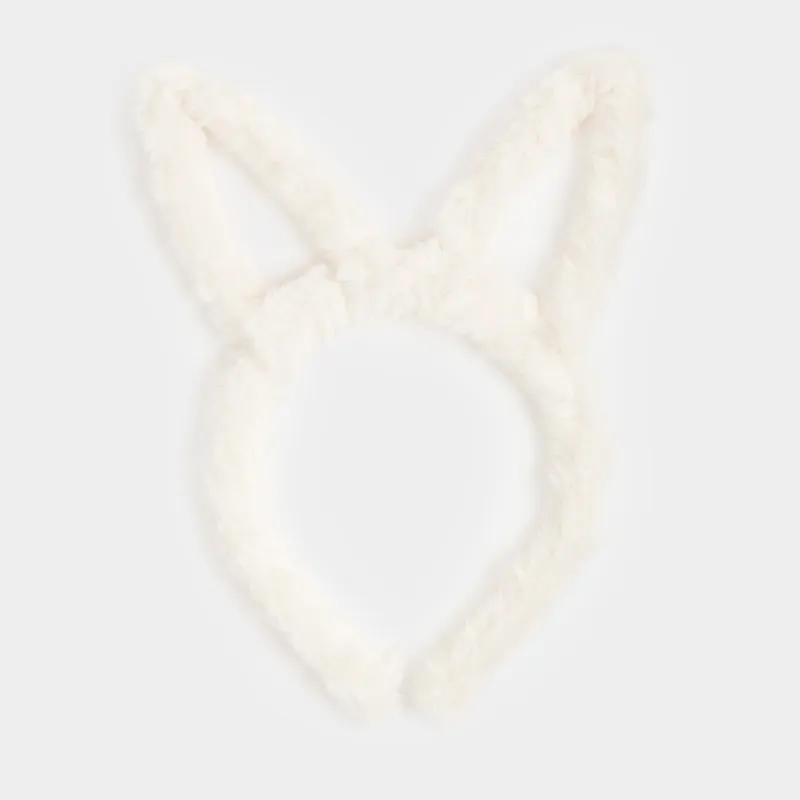 Карнавалға арналған шаш жиегі, 13х15 см, балалар, жүн/пластик, сүт түстес түстес, Құлақтар, Rabbit, image-0