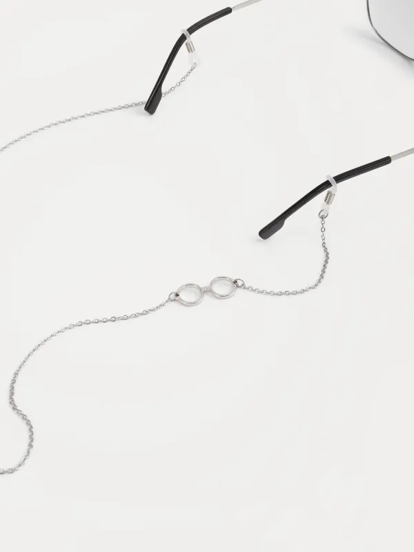 Көзілдірік тізбегі, 75 см, аспасы бар, металл, күміс, Skye, image-2