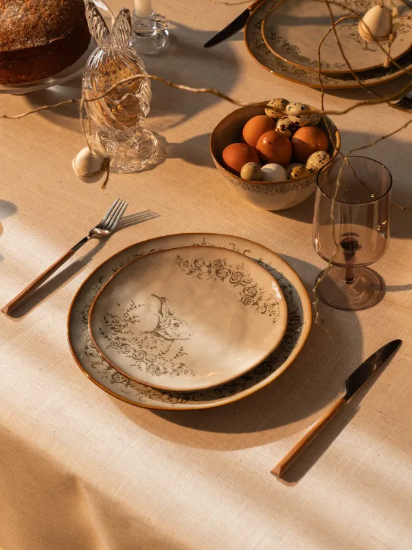 Тарелка закусочная, 22 см, Заяц с цветами, Rustic Easter, image-7