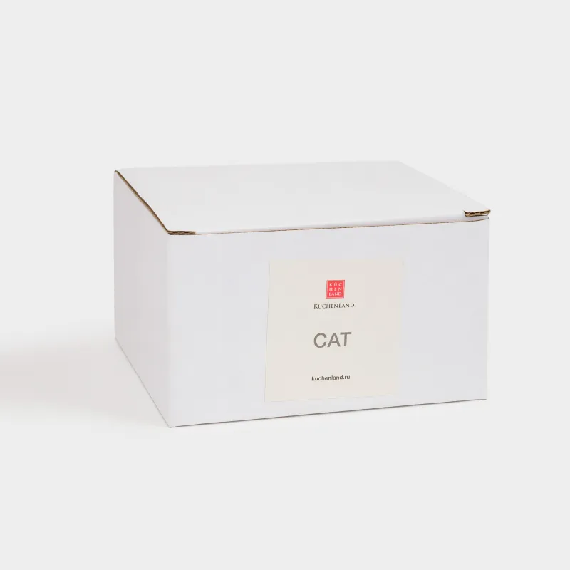 Держатель для украшений, 8 см, фарфор P, золотистый, Кошка, Cat, image-3