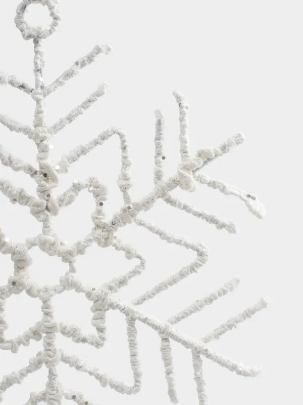 Украшение декоративное, 25x28 см, пластик/металл, серебристое, Снежинка, Figure sparkle, image-2