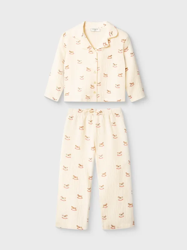 Балалар пижамасы, өлшемі 98-104 см, шалбары бар, муслин, сарғылт-қоңыр, Ойыншықтар, Landi, image-6