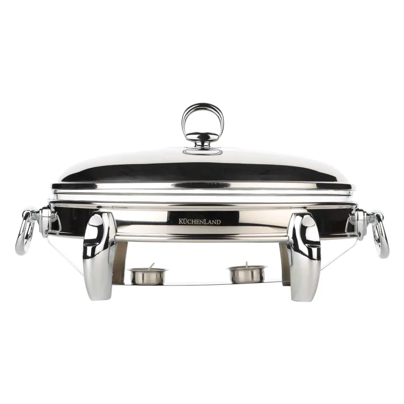 Жылытылатын табақ, 42х25 см, қақпағы бар, шыны Т/болат, сопақ, Acero, image-2