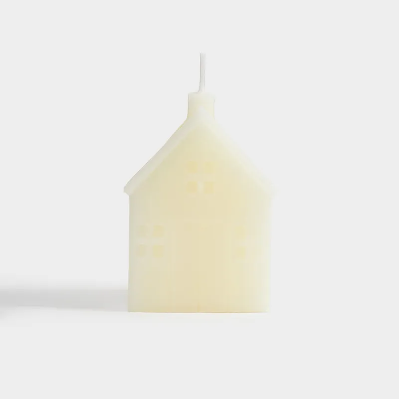 Свеча, 9 см, белая, Домик, House shape, image-3
