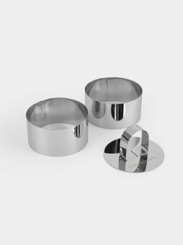 Салат пен гарнирге арналған қалып, 8 см, 2 дана, пресспен, Болат, шеңбер, классикалық, image-0