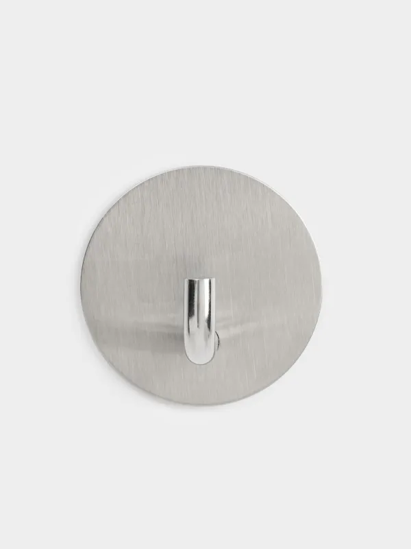 Гүл шоқтарына арналған ілмек, 4 см, жабысқышы бар, болат, дөңгелек, күміс, Hook, image-0