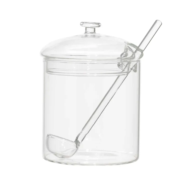 Қантсалғыш, 8 см, 300 мл, қасығы бар, шыны Б, Clear