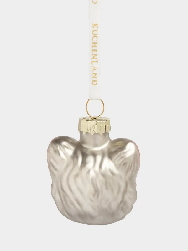 Шырша ойыншығы, 4 см, шыны, жылтырақтары бар, қоңыр, Мысық, Figure christmas, image-1