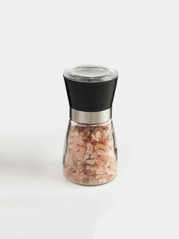 Мельница для специй 13 см, механическая, стекло, Розовая соль, Seasoning BBQ, image-0