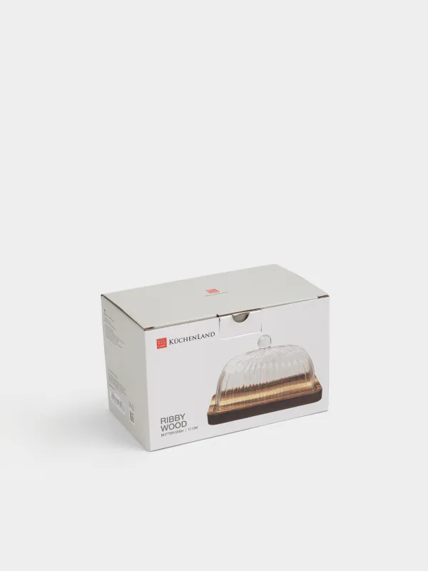 Масленка, 17 см, дерево/стекло Р, прямоугольная, Ribby wood, image-5