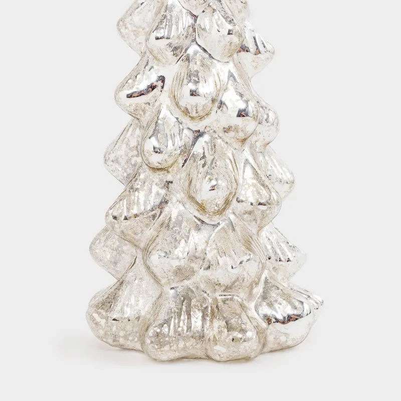 Мүсінше, жарықтандырылған, 25 см, шыны, күміс, Шырша, Patina, image-2