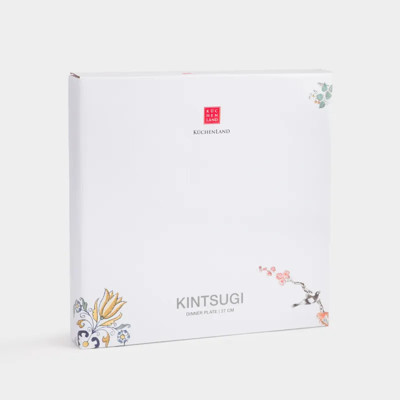 Тарелка обеденная, 27 см, фарфор N, бело-золотистая, Кинцуги, Revival, image-5