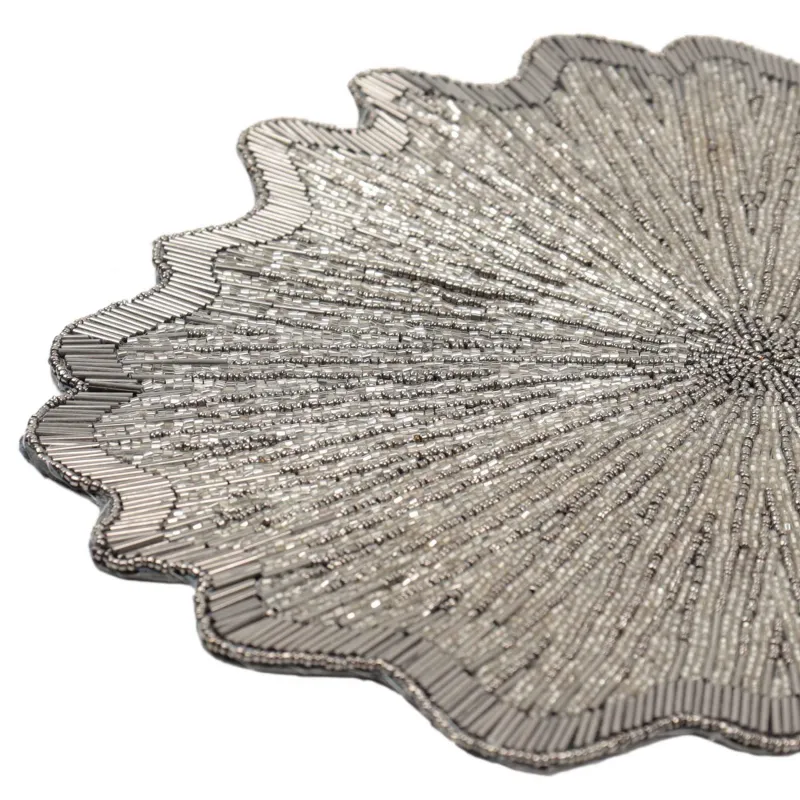 Аспаптарға арналған майлық, 36 см, бисер, бұйра, сұр-күміс, Art beads-t, image-1