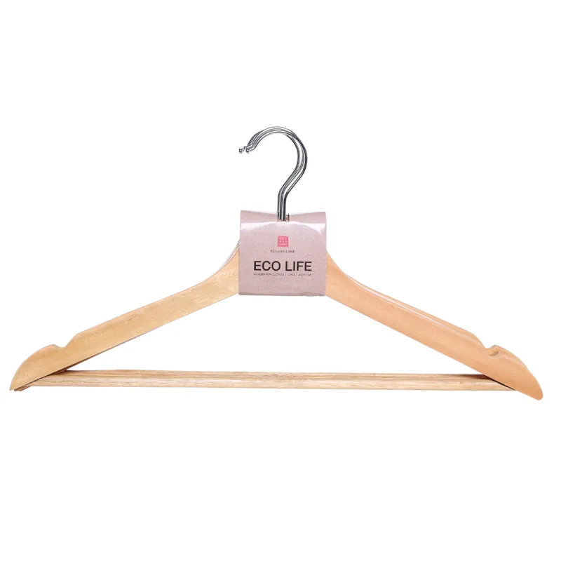 Вешалка-плечики, 43 см, 3 шт, дерево, натуральная, Eco life, image-1