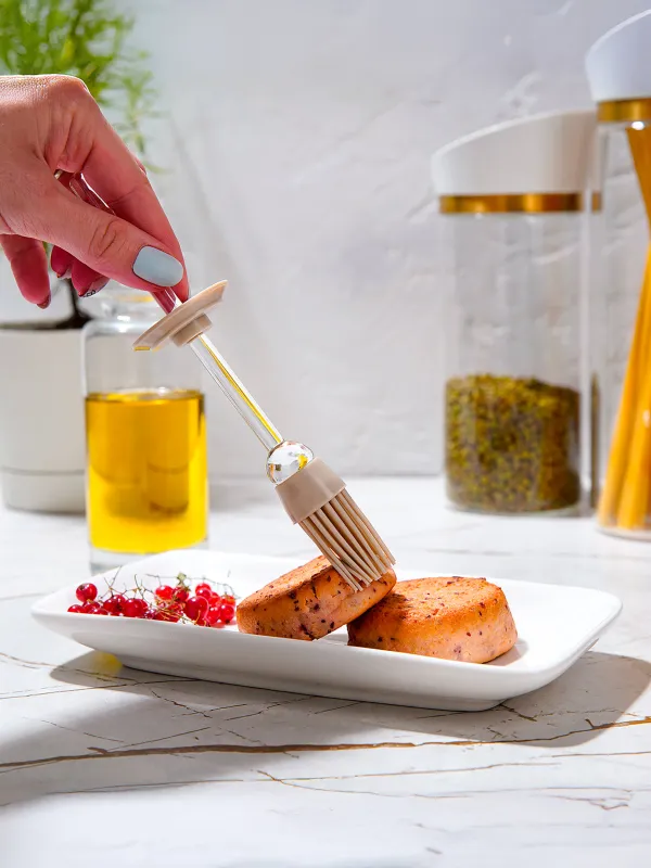 Май контейнері, 270 мл, щеткамен, шыны/силикон, сарғылт, Soft Kitchen, image-5