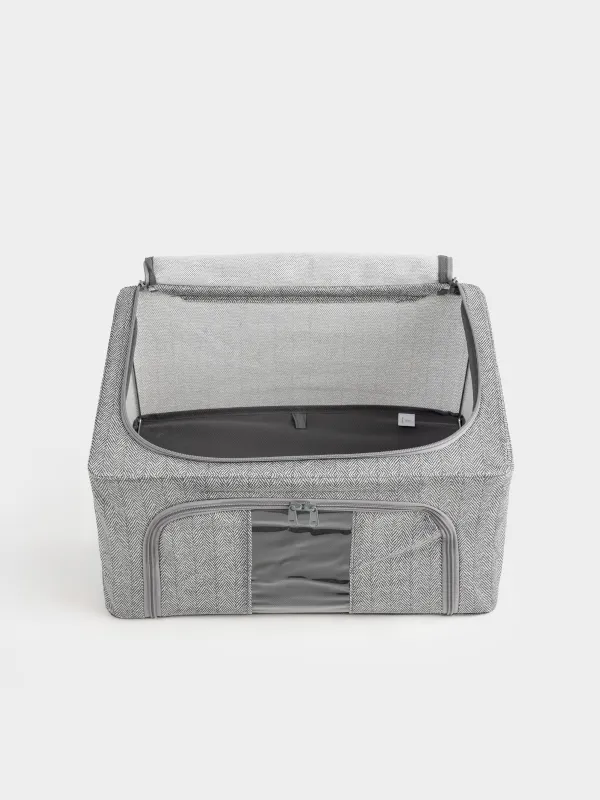 Қорап-органайзер, 40х30х20 см, сыдырмалы, тоқыма, сұр, Pedant new, image-4