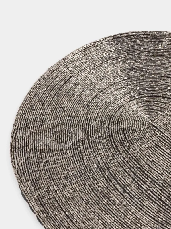 Аспаптарға арналған майлық, 31х41 см, моншақтар, сопақ, қою сұр, Shiny beads, image-2