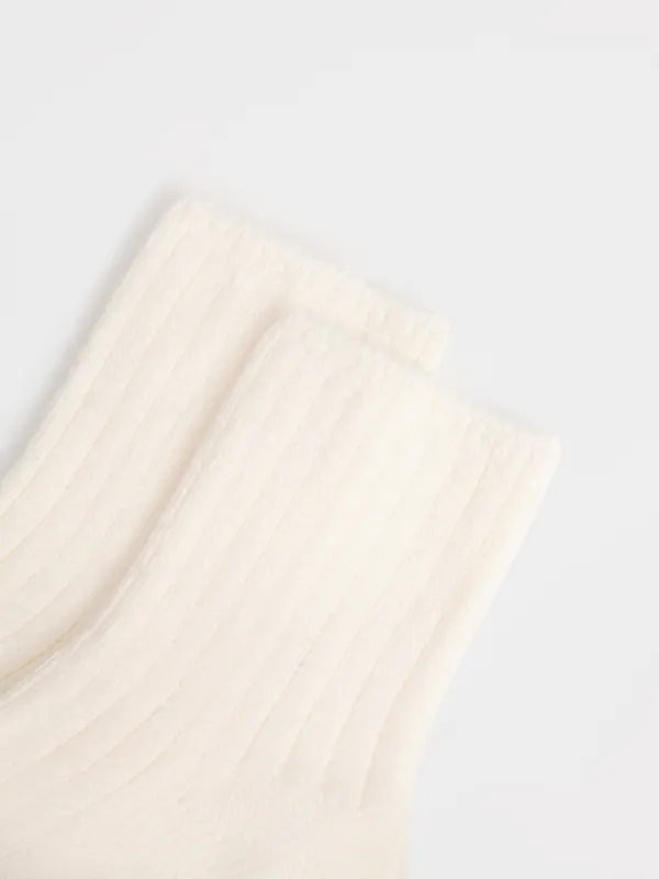 Балалар шұлықтары, өлшемі 23-26, қырлы, полиэстер/спандекс, сүт түстес, Pleasantly, image-2