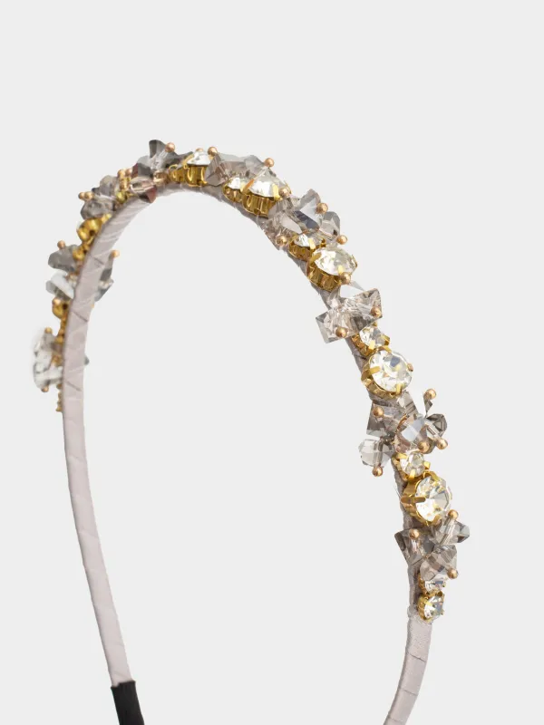 Тоғыншақ, 17х15 см, шыны/металл, күміс түстес, Кристалдар, Hair crystal, image-1