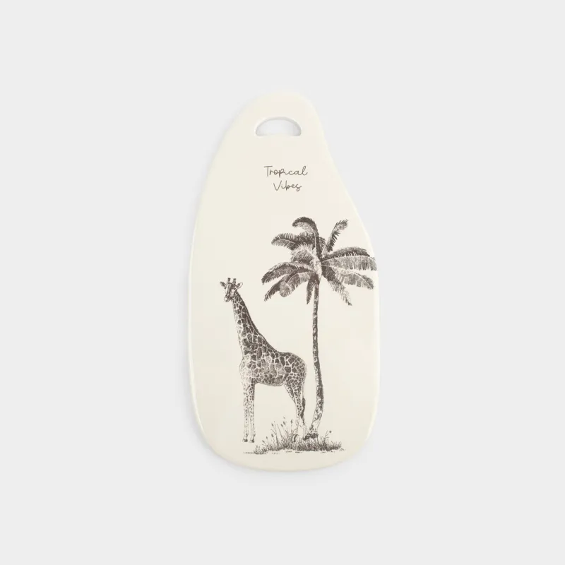 Ыстық тұғыры, 13х26 см, керамика/тығын, сүт түстес, Керік, Tropical vibes