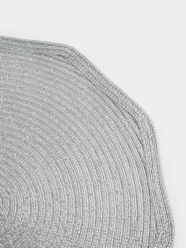 Салфетка под приборы, 38 см, полиэстер, фигурная, серебристая, Rotary shine, image-2