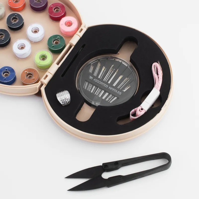 Тігін және қолөнер жиынтығы, 13х10 см, 21 пр, корпуста, полиуретан/металл, Бежевый, жіп, image-2