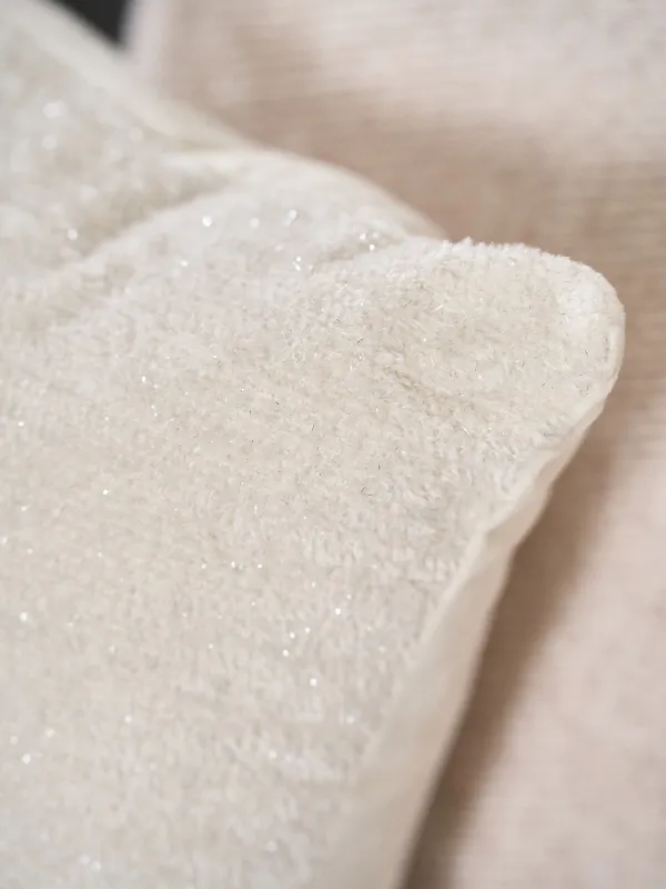 Сәндік жастық, 45х45 см, барқыт, сүт түстес, Velvet, image-4