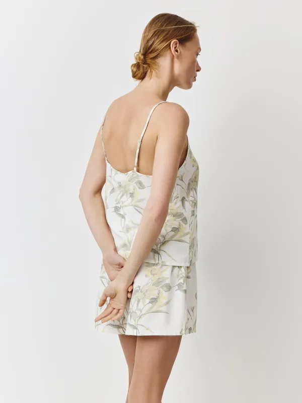 Әйелдерге арналған топ, үйге арналған, өлшемі S, белдіктері бар, вискоза, сұр, Жапырақтар, Leksli, image-3