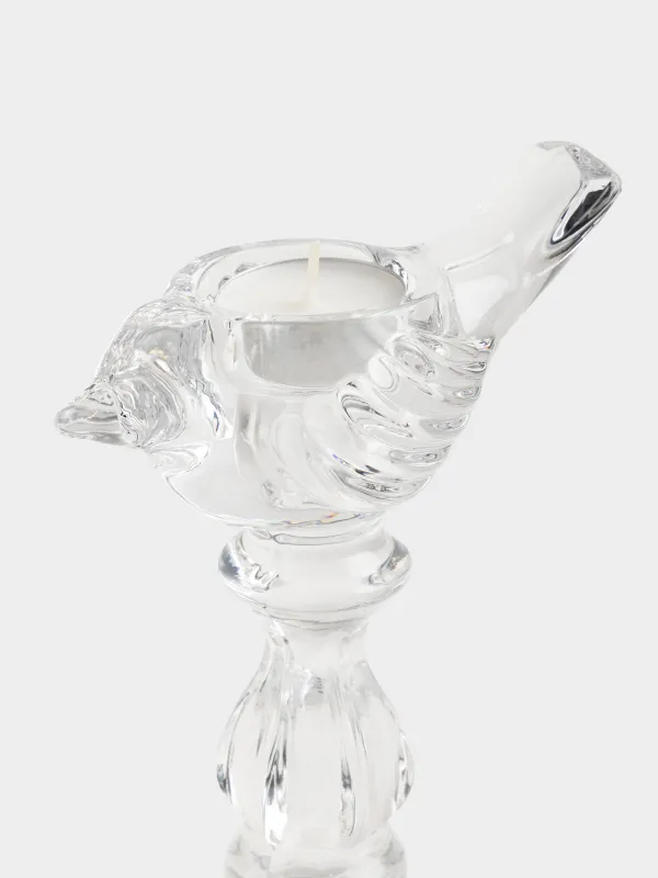 Шам ұстағыш, 19 см, шай/жіңішке шамға арналған, аяқты, шыны Р, Құс, Құстар, image-2